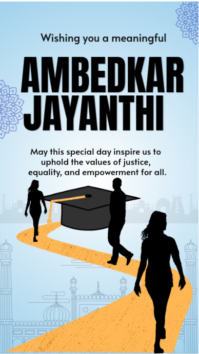 Blue Maximalist Happy Ambedkar Jayanthi Day Celebration Template  Instagram Story