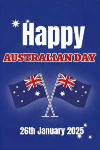 Blue Maximalist Happy Australian Day 2025 Pinterest Graphic template