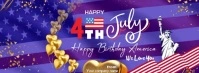 Blue Maximalist Happy Birthday  America July 4th  Facebook Cover Photo template