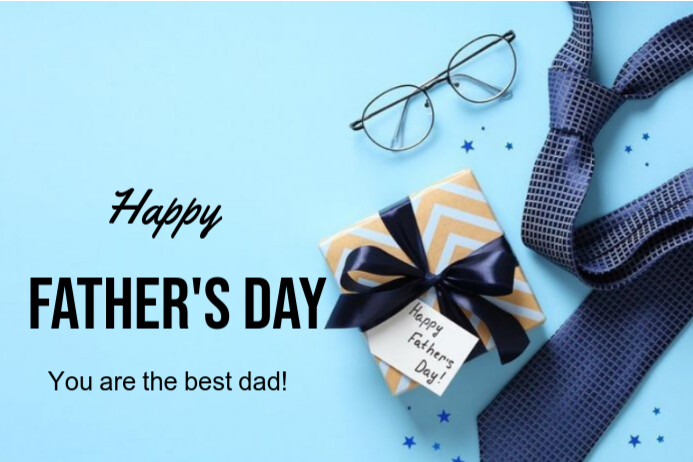 Blue Maximalist Happy Father's Day  Label template