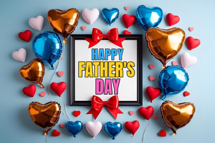 Blue Maximalist Happy Father's Day Templates Backgrounds  Label ป้าย