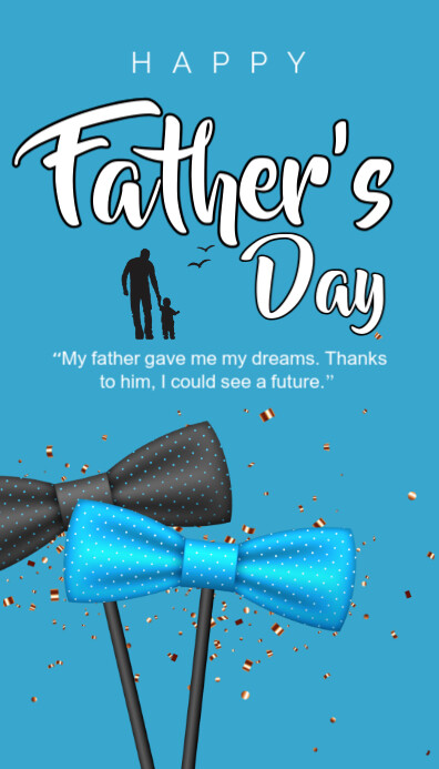 Blue Maximalist Happy Father's Day Celebration Wishes  Business Card template