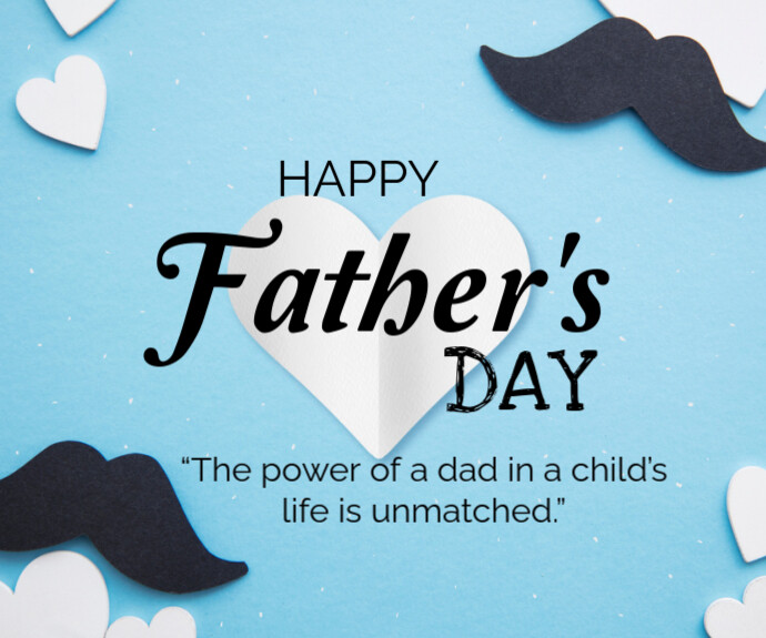 Blue Maximalist Happy Father's Day Celebration Wishes  Medium Rectangle Średni prostokąt template