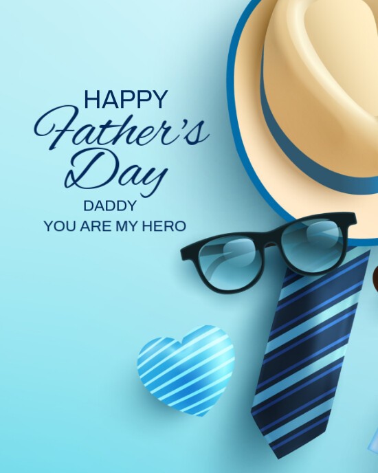 Blue Maximalist Happy Father's Day Template  Instagram Portrait