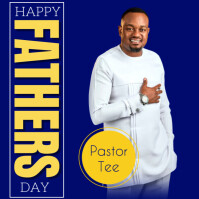 Blue Maximalist Happy Fathers Day Instagram Post template