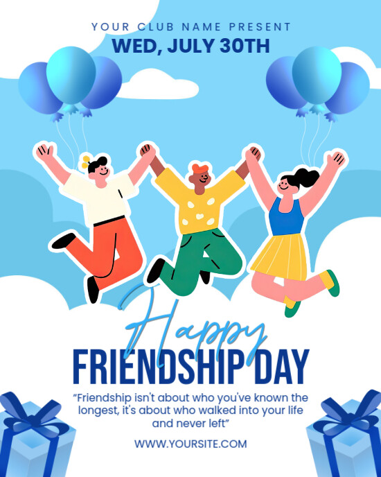 Blue Maximalist Happy Friendship Day  Instagram Portrait template