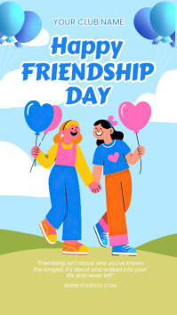 Blue Maximalist Happy Friendship Day Instagram Story template