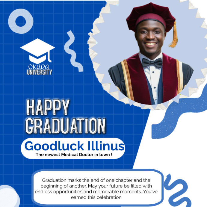 Blue Maximalist Happy Graduation Instagram Po Template | PosterMyWall