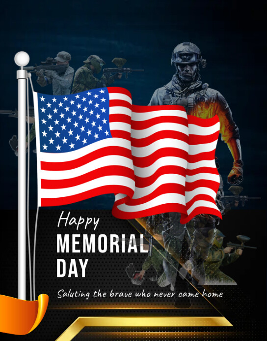 Blue Maximalist Happy Memorial Day Poster/wallboard Plakkaat/Muurbord template