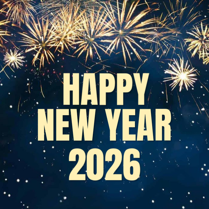 Blue Maximalist Happy New Year 2026 Instagram Post Template | PosterMyWall
