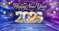 Blue Maximalist Happy New Year Facebook Shared Image template