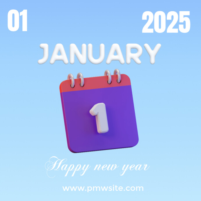 Blue Maximalist Happy New Year Instagram Post Template | PosterMyWall