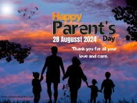 Blue Maximalist Happy Parents Y Yard Sign Gårdskilt template