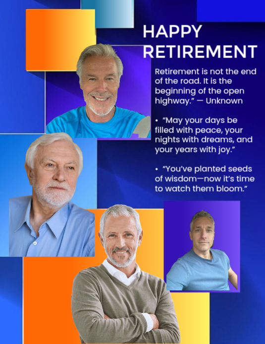 Blue Maximalist Happy Retirement Card Flyer (us Letter) Template ...