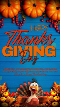 Blue Maximalist Happy Thanksgiving Instagram Story template