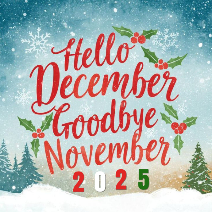 Plantilla de Blue Maximalist Hello December Goodbye November Instagram ...