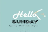 Blue Maximalist Hello Sunday  Label Étiquette template