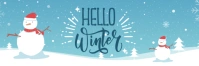 Blue Maximalist Hello Winter Twitter Banner Twitter-Kopfzeile template