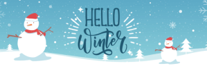 Blue Maximalist Hello Winter Twitter Banner template