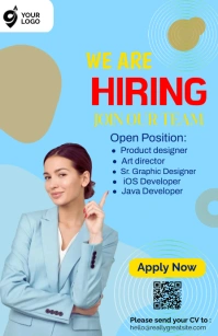 Blue Maximalist Hiring Ad Template Half Page Media Página Ancho