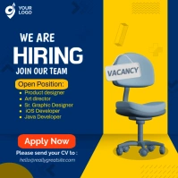 Blue Maximalist Hiring Square (1:1) template