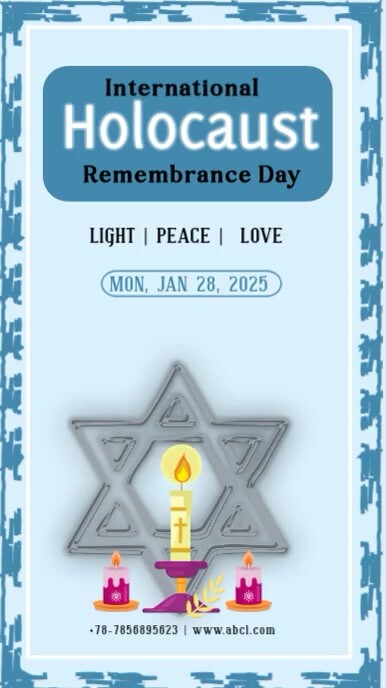 Blue Maximalist Holocaust remembrance day Instagram Story Template ...