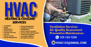 Blue Maximalist Hvac Heating & Cooling Servic Facebook Event Cover template