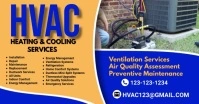 Blue Maximalist Hvac Heating & Cooling Servic Facebook-gebeurtenisomslag template