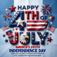 Blue Maximalist Independence Day Celebration Instagram Post Video template