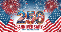 Blue Maximalist Independence Day Celebration Facebook Shared Image template