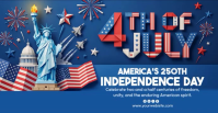 Blue Maximalist Independence Day Celebration Facebook Event Cover Video template