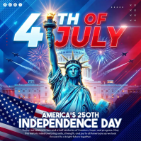 Blue Independence Day Celebration Kvadrat Template