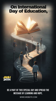 Black International Day of Education เรื่องราวบน Instagram Template