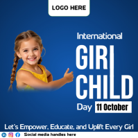 Blue Maximalist International Girl Child Day Instagram Post template