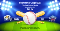 Blue Maximalist Ipl Match Facebook Shared Image template