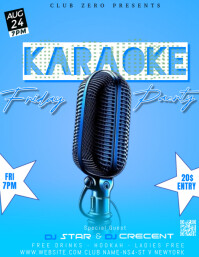 Blue Maximalist Karaoke Party Flyer (us Letter) Volante (Carta US) template