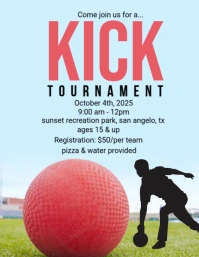 Blue Maximalist Kickball Tournament Flyer (us Letter) template