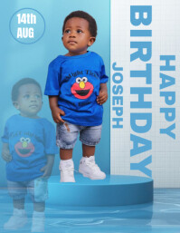 Blue Maximalist Kids Birthday Template Flyer (us Letter)