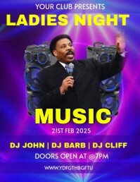 Blue Maximalist Ladies Night Party Flyer Flyer (us Letter) 传单(美国信函) template