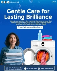 Blue Maximalist Laundry Service Designs Instagram Portrait template