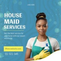 Blue Maximalist Maid Instagram Post template