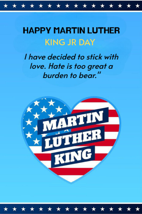Blue Maximalist Martin Luther King Jr Day Pinterest Graphic template