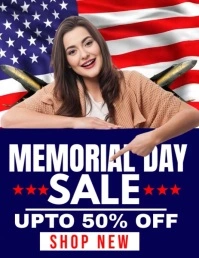 Blue Maximalist Memorial Day Flyer (us Letter) template
