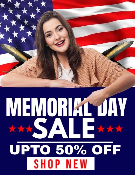 Blue Maximalist Memorial Day Flyer (us Letter) template