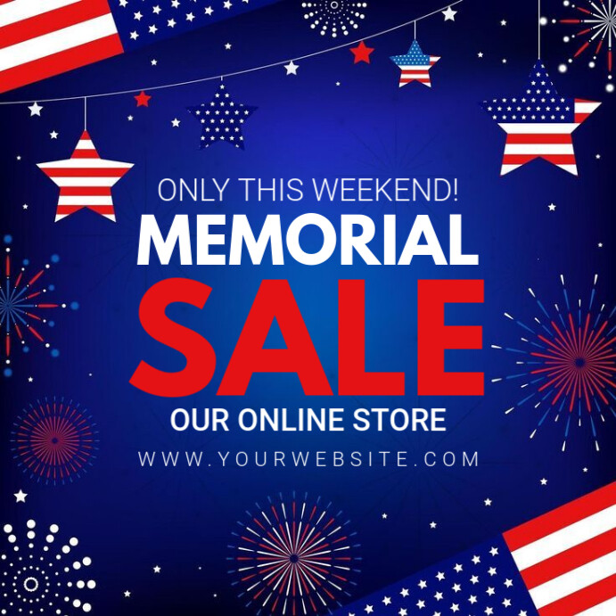 Copy of Blue Maximalist Memorial Day Sale Instagram Post | PosterMyWall