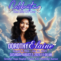 Blue Maximalist Memorial Funeral Announcement Flyer, Funeral  Instagram Post template