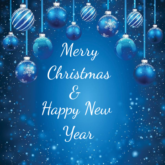 Blue Maximalist Merry Christmas And Happy New Year Instagram Post ...