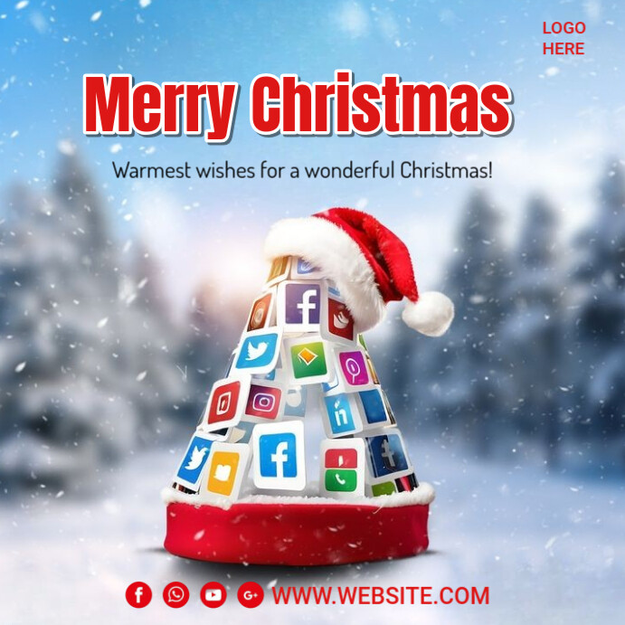 Copy of Blue Maximalist Merry Christmas Instagram Post | PosterMyWall