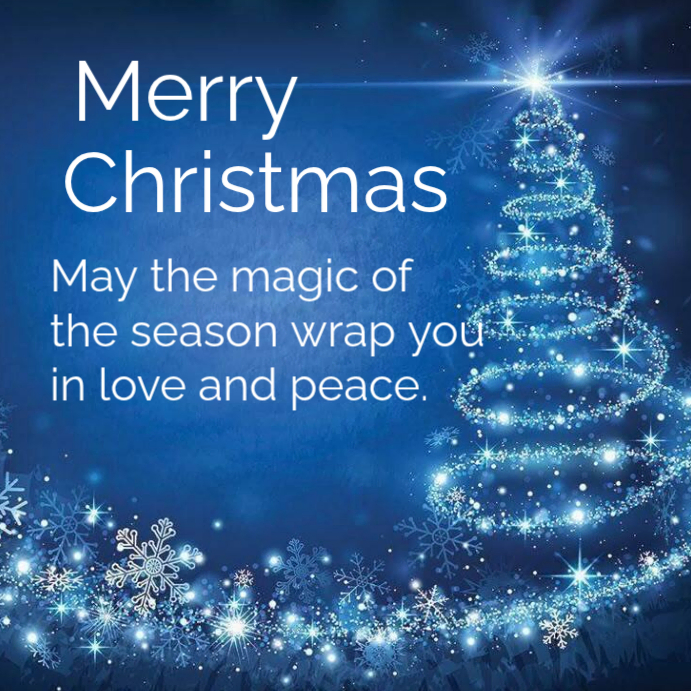 Blue Maximalist Merry Christmas Instagram Post Template | PosterMyWall