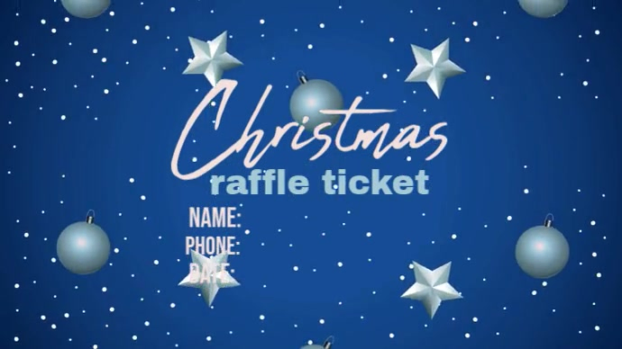 Blue Maximalist Merry Christmas Raffle Ticket Digital Display (16:9 ...